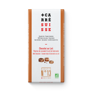 N°13 • Tablette chocolat au lait pépites de caramel & sel de Guérande (bio)