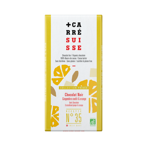 N°35 • Tablette chocolat noir gingembre confit & huile d'orange (bio)